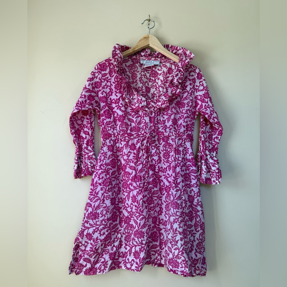 Gretchen Scott Designs Pink and White Mini Dress